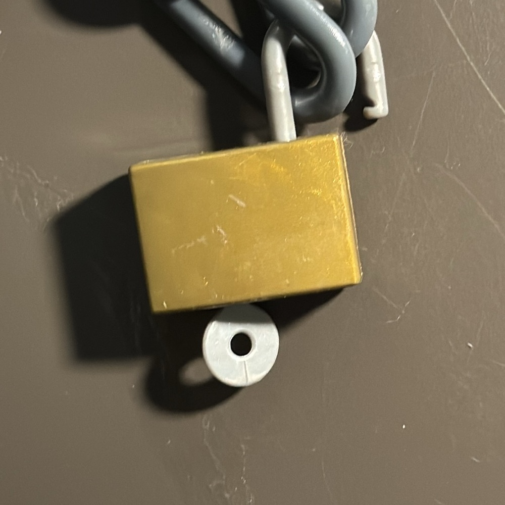 SOLD.    Handmade by Meee Plastic Chain And Lock Necklace - Picture 4 of 5